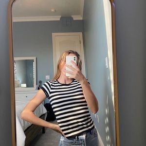 Black and white striped top